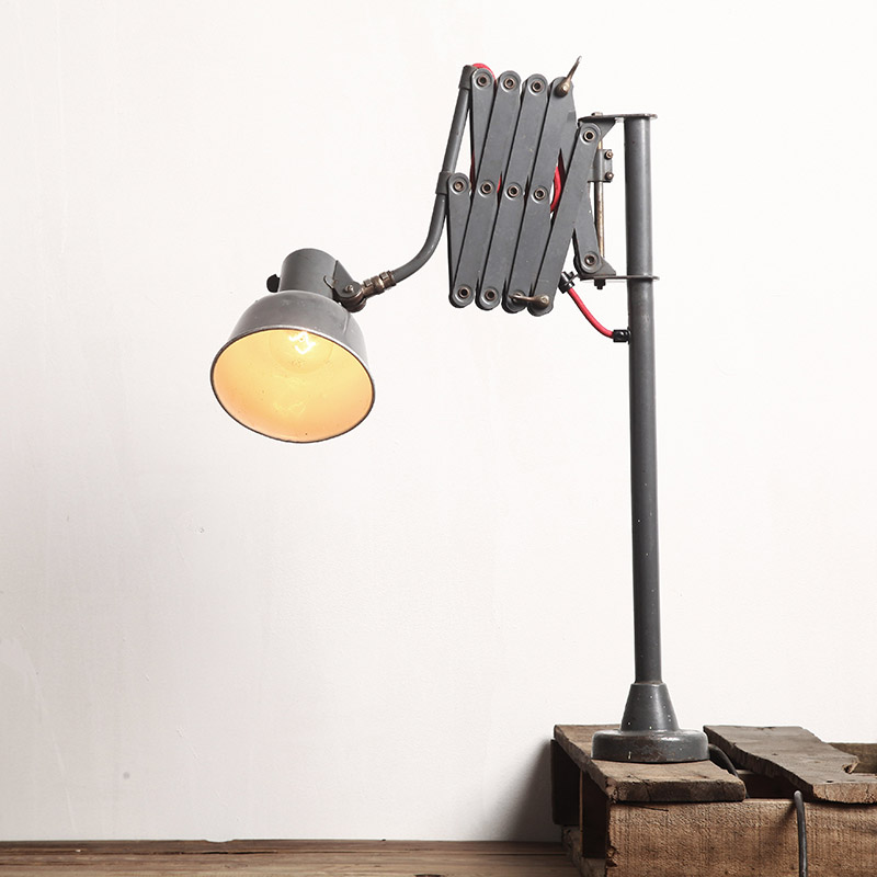 German 50s Bauhaus Scissors Table Lamp Vintage European Old Industrial Lights