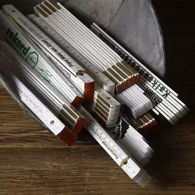 German white old folding ruler retro wall decoration designer ruler 2 meters ruler single price random delivery