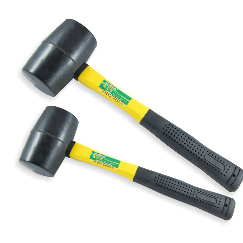 Shengda Tool Fiber Handle Black Rubber Hammer Rubber Hammer Home Furnishing Hammer Repair Hammer