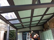  Sun room heat insulation and shading manual honeycomb curtain opening and closing telescopic rod