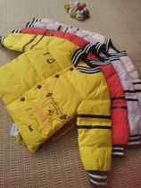 Infants and young childrens down jacket lining white duck down light and warm fashionable small jacket 123 years old male and female baby winter clothing