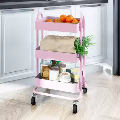 Small cart rack kitchen storage rack ground beauty salon stroller wheeled baby products Mobile rack