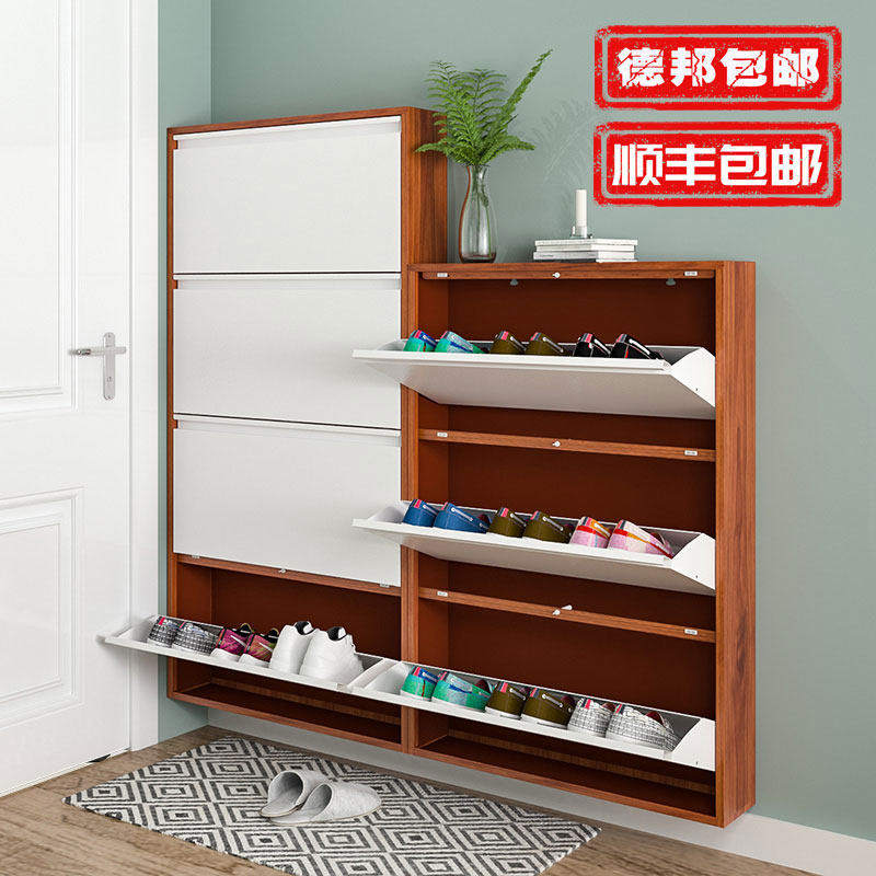 Steel ultra-thin transfer-in-bucket shoe cabinet Home doorway Xuanguan cabinet 15cm Dormitory Shoes Multifunctional Containing Cabinet