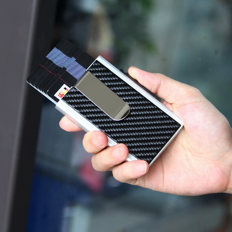 Đan Mạch vanle từ tính che chắn bàn chải chống trộm NFC Gói thẻ ngân hàng RFID đa chức năng chủ thẻ chủ thẻ hộp tự động ví đựng card
