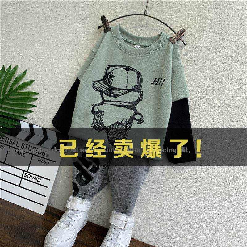 Boys spring suit foreign 2021 new boy handsome children's clothing children children spring and autumn Korean fashion children's clothing