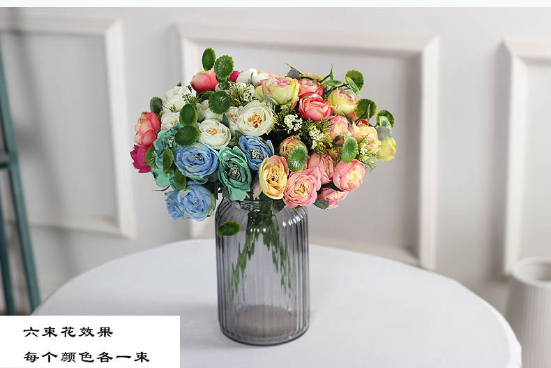 Trà hoa hồng nhân tạo hoa bó hoa giả hoa nụ hoa nhà phòng khách trang trí bàn trang trí hoa giường ngoài trời cắm hoa - Hoa nhân tạo / Cây / Trái cây hoa tulip giả