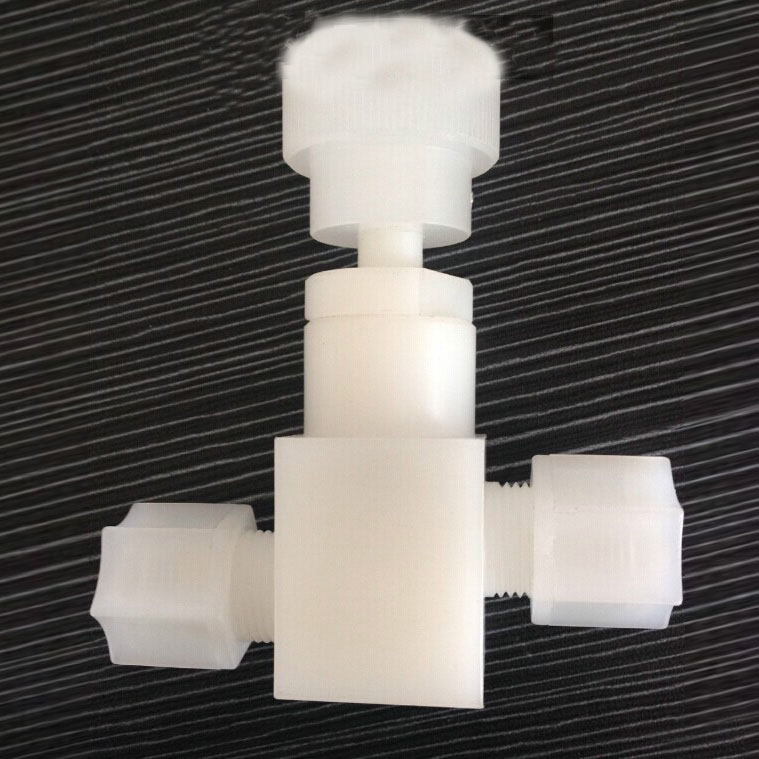 PP,PVDF 塑胶双卡套针阀 快插针阀 L型针阀