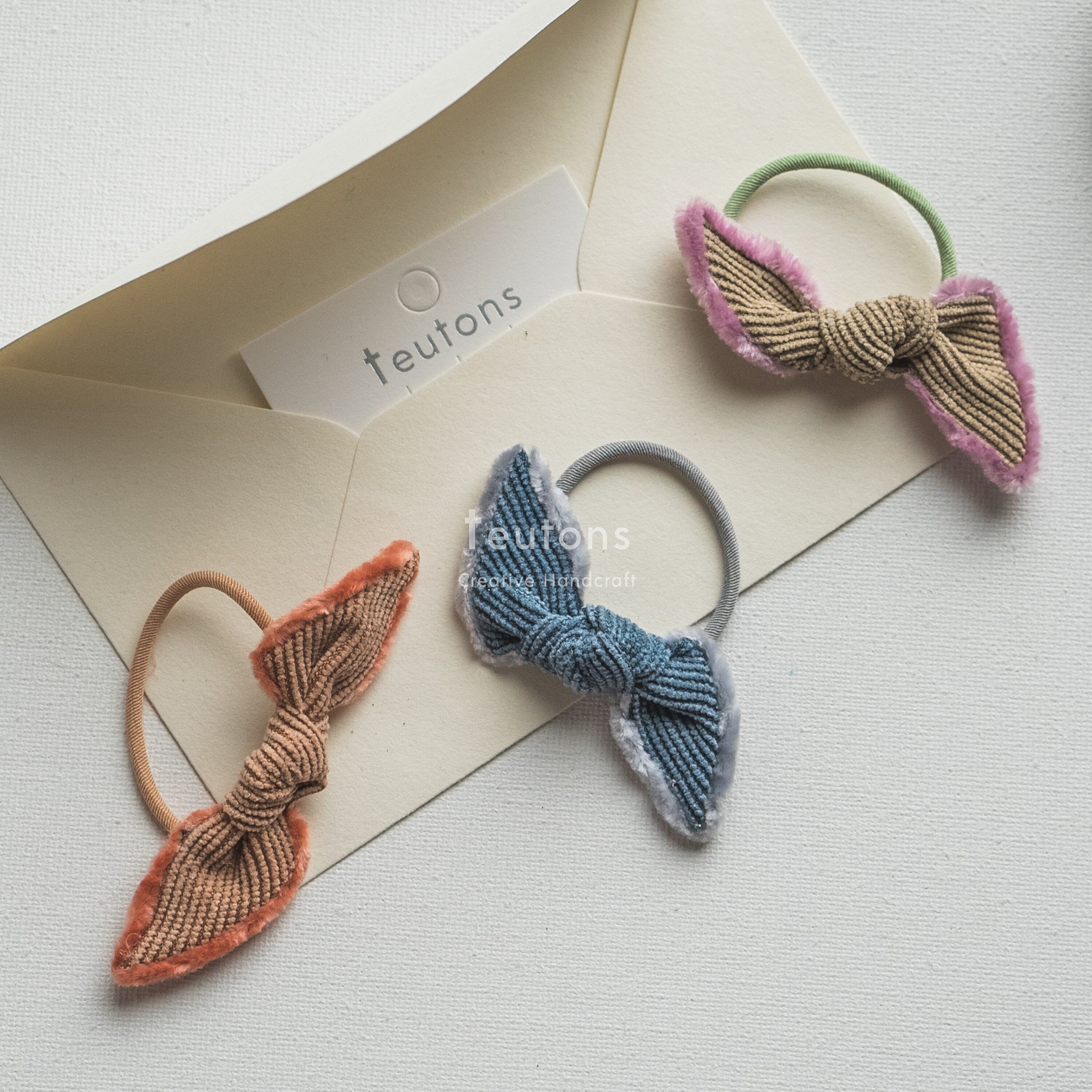 Minato corduroy small bow hair rope out of Japan order margin durable hair ring adult can wear