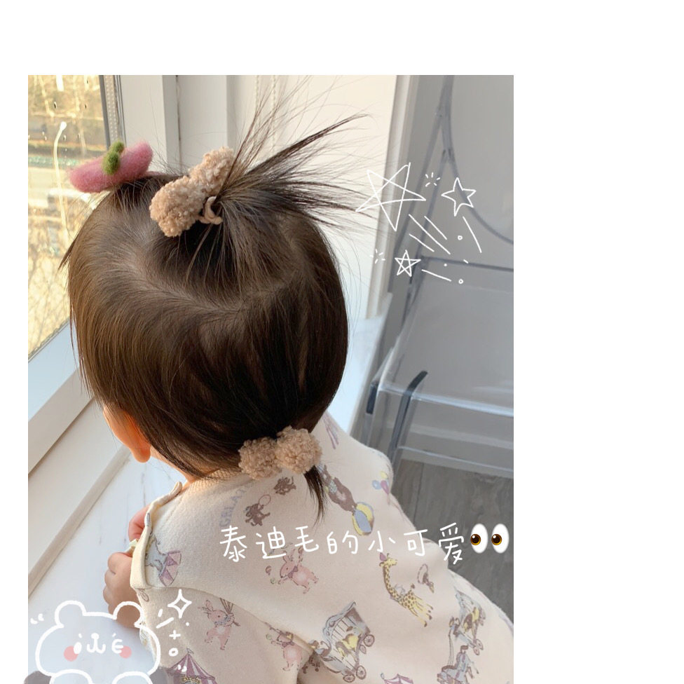 Super cute lamb hair asymmetric hair ring export original single hand-made high-quality hair care hair ring rubber band niche high elasticity