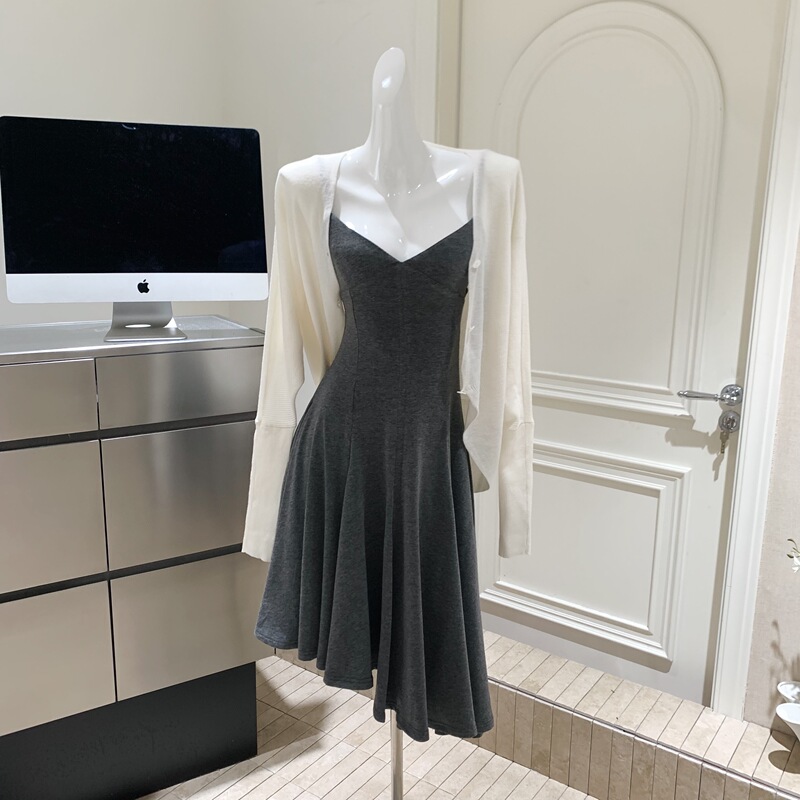 Just Kids Afternoon Stretch Series Flexible Spaghetti Strap Irregular Waist Slimming Dress Slim Fit Summer