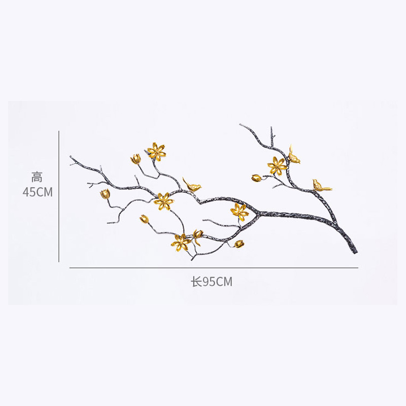 New chinese three-dimensional wall decoration creative wrought iron wall hangings living room club wall decorations wall hanging background wall decoration