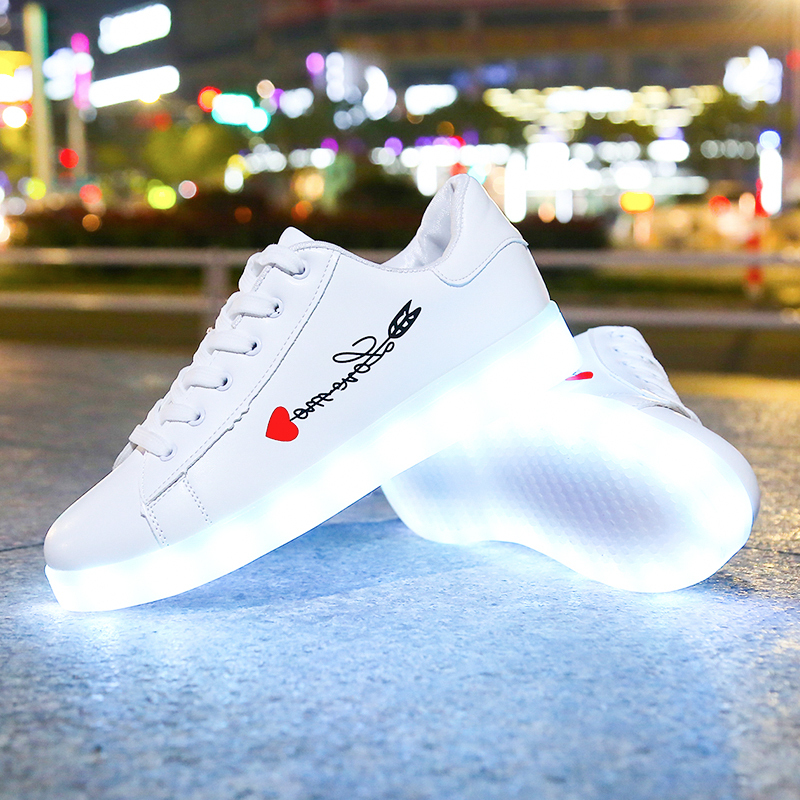 Tiktok Rechargeable Light-Up Shoes for Men and Women, Students, Night-Glowing Seven-Color Led Ghost Step Shoes for Adults, Flashing Street Dance Shoes with Lights