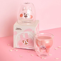 Japan Kana Hera kanahei pink rabbit transparent double glass Taiwan limited genuine Cat Claw Cup