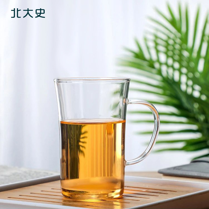 Peking University History Green Tea Cup B High Temperature Resistant Glass Transparent Tea Cup Home Water Cup Juice Cup Tea Cup Milk Cup