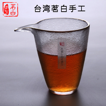 Taiwan Ming white handmade public Cup Tea Sea Japanese hammer eye pattern heat-resistant glass male Cup Cover bowl cup tea set