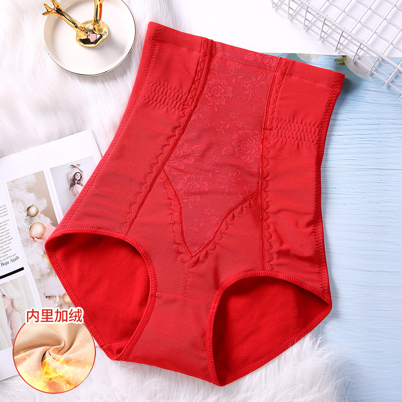 Velvet cold warm palace warm high waist red year of life corset underwear Female postpartum body shaping corset body shaping