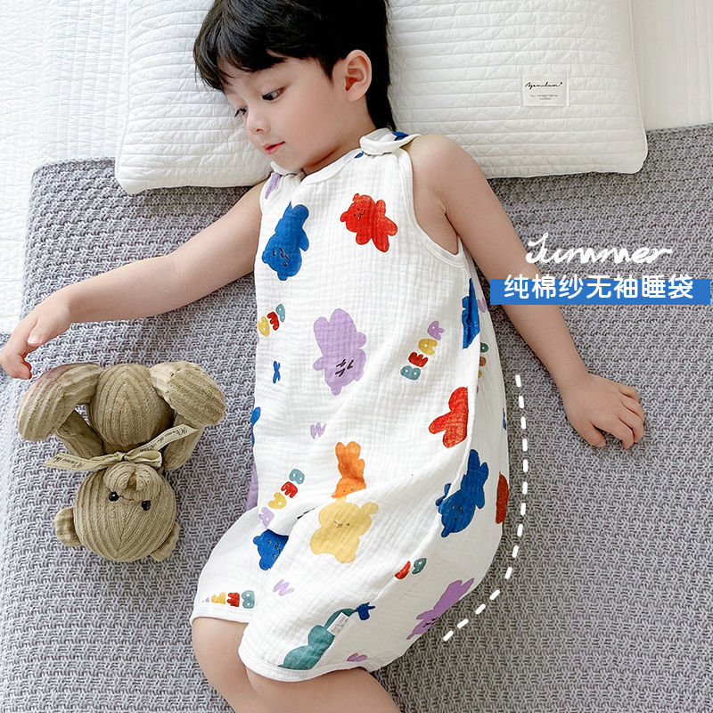 Belly artifacts pure cotton gauze sleepless vest type newborn baby sleepless kick anti-kick by thin air conditioning