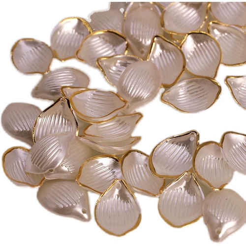 Лепестки из смолы с золотыми краями, перламутровые суперволшебные лепестки лотоса, антикварные ювелирные материалы ручной работы, аксессуары для шпилек