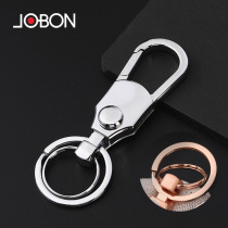 Zhongbang mens waist hanging car keychain simple double ring creative business keychain key ring ring pendant