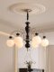 French Mid-Century Style Chandelier, Retro American Living Room Main Light, New Chinese Style Light Luxury Bedroom and Dining Room High-End Lighting Set