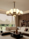 Song-Style Aesthetic Chandelier, Living Room Lamp, North American Black Walnut Main Lamp, Zen Atmosphere Restaurant Lamp, Villa Lobby Lamp