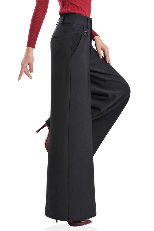 High-End Wide-Leg Pants for Women 2026 Autumn and Winter New Style Loose High-Waisted Drapey Black Extended Length Runway Mom Dance Pants