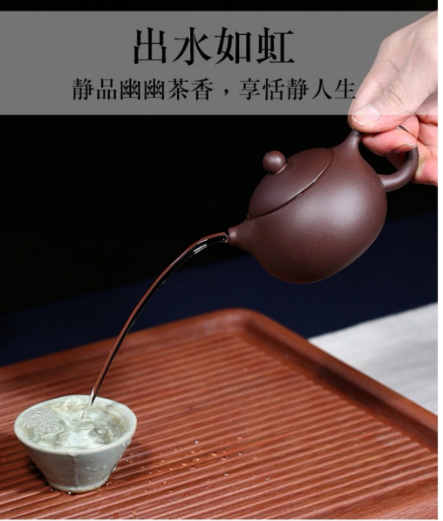 Bộ ấm trà nổi tiếng của Yi Xi Shi Chunquan làm bằng tay màu tím bùn ấm trà bóng lỗ nhà đặt bộ trà Kung Fu - Trà sứ bình uống trà