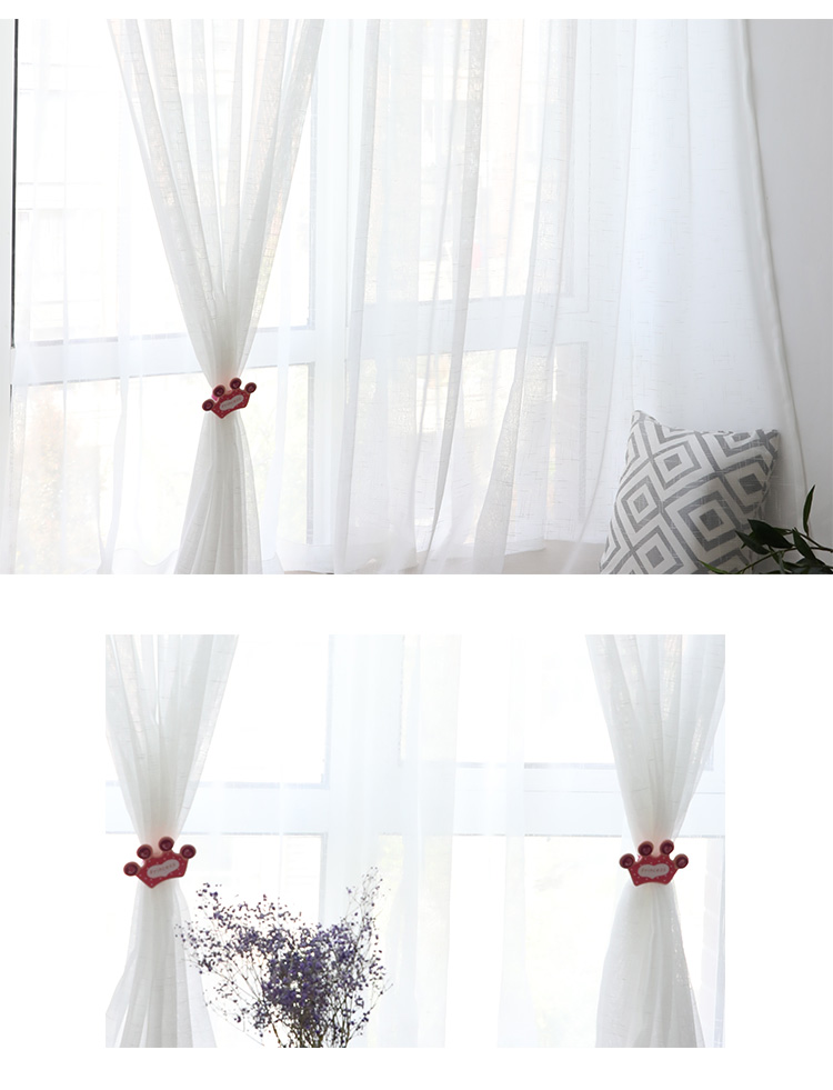 Velcro rèm màn hình gạc trắng mờ sợi bông sàn đến trần cửa sổ phòng ngủ bay cửa sổ ngắn rèm trang trí phân vùng rèm Bắc Âu - Phụ kiện rèm cửa khung rèm spa