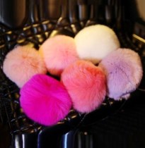 Large 8CM high quality Rex rabbit hair ball car pendant keychain mobile phone case diy hand drill material bag