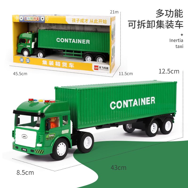 Le Fei Large Inertial Container Truck That Tells Stories, Big Truck, Transport Vehicle, Educational Toy