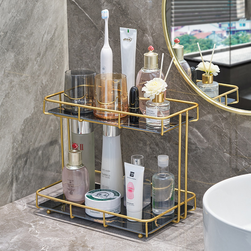 Light luxury powder room bathroom rack desktop washbasin cosmetic box toilet toilet countertop storage new products