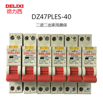 Delixi DZ47PLES dual-in and double-out 1p N household air switch with leakage circuit breaker electric shock protector