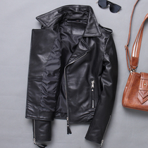 Tide - brand leather coat woman short 2022 new Han edition in spring 2022 - a small coat lady locomotive coat