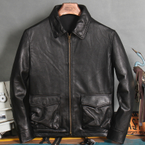 Henning Genuine Leather Leather Clothing Mens Imported Manhood Leather Jacket Head Layer Small Sheep Leather Casual Short personality leather Outer cover