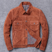 New headsleeve skin-leather jacket male suede retro fur coat for a simple coat