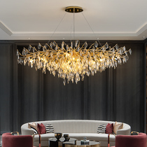 Dining Room Chandelier Light Lavish Crystal Bionic Branch Long Table Fashion Villa Living Room Headlights Hotel Front Lamps