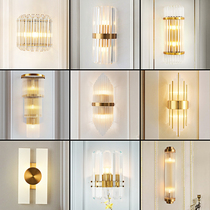 Postmodern wall lamp light luxury crystal wall lamp creative personality modern simple Nordic living room bedroom bedside aisle lamp