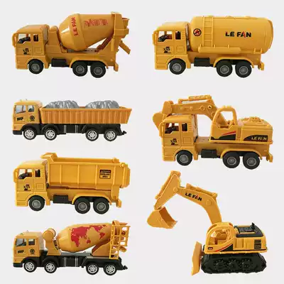 Children's Inertial Engineering vehicle set toy tanker transport truck cement mixer excavator model