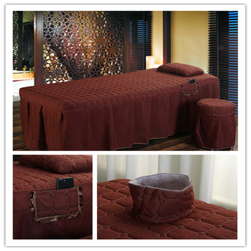 Vẻ đẹp bốn mảnh làm đẹp trải giường massage giường massage massage dầu gội đầu đặc biệt tùy chỉnh 190 * 70 180 * 60 mua khăn trải giường spa