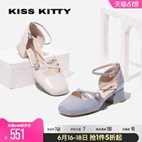 Kisskitty Baotou Sandals Женская обувь для кросс-связывания пустых туфлей новые густые каблуки Maryzhen Shoes sa32103-81