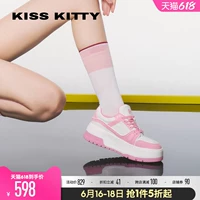 Kisskitty Step Blue Series Маленькая белая туфли женская 2023 весна новая туфли панды толстая повседневная доска