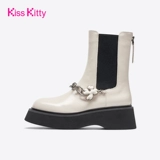[Рекомендация Naiwan] KISS KIST KITTY SHORT BOOTS Женские весенние и осенние ботинки толстые нижние ботинки Chelsea Chain Chain Sigarette Boots