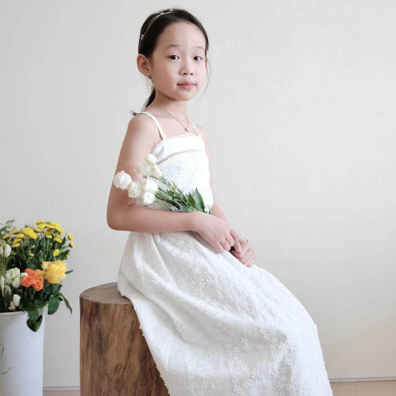 Lovinyanna child clothing short harness long dress suit 100 lap harness girl 2023 new big boy-Taobao