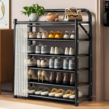 Steel Shoe Rack for Home Entrance, No Installation Required, Dust-Proof, Large Capacity, Multi-Layer Storage Shoe Cabinet