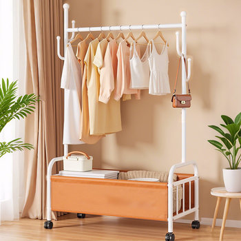 Clothes Rack Floor-Standing Bedroom Coat Rack 2025 New Model Home Indoor Clothes Rack Space-Saving Storage Rack