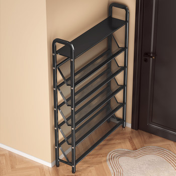 Shoe Rack Multi-Layer Household Narrow Doorway Indoor Oblique Shoe Rack Storage Rack Ultra-Thin Small Entryway Simple Shoe Cabinet