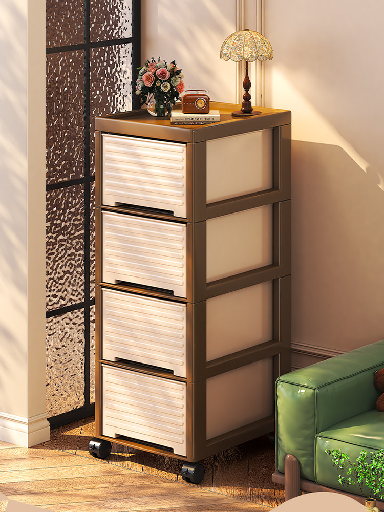 Snack Cart Storage Rack for Living Room and Bedroom, Movable Multi-Layer Storage Shelf, Household Toy Drawer Storage Cabinet