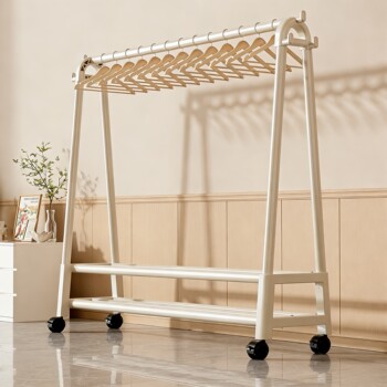 Simple Floor-Standing Clothes Rack for Bedroom, Movable Coat Rack, Indoor Clothes Drying Rack, Clothes Storage Shelf