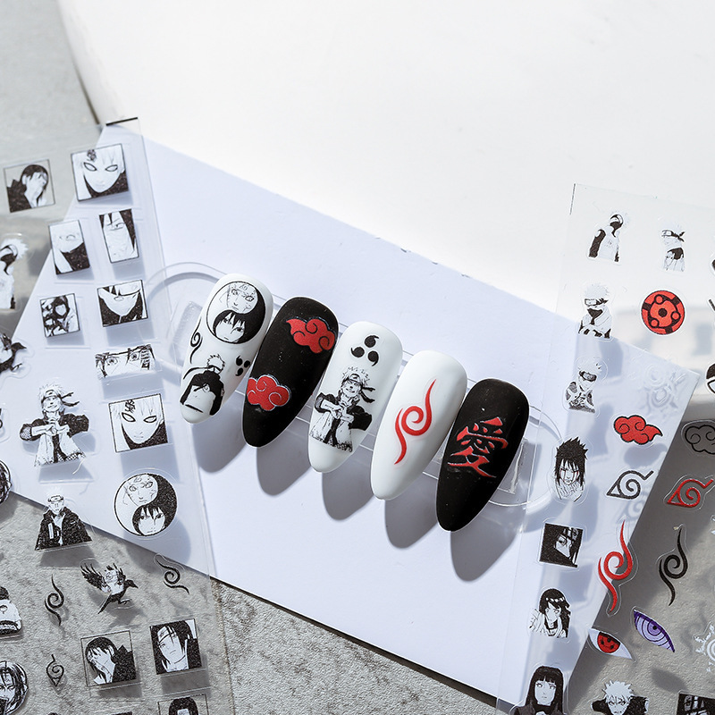 Japanese Anime Naruto Gaara Uzumaki Naruto Ultra-Thin Nail Stickers Phone Laptop Decoration Stickers