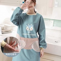 Long sleeve apron for home kitchen hood Waterproof Greaseproof Workwear Woman New 2021 Popcorn Cooking Rubs
